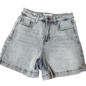 Ban Jara High Waist Denim Shorts Light Wash Stretch Casual Spring Mom Grunge 3